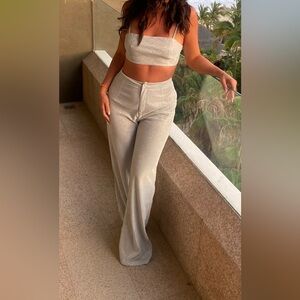 Silver Sparkly Two Piece Set